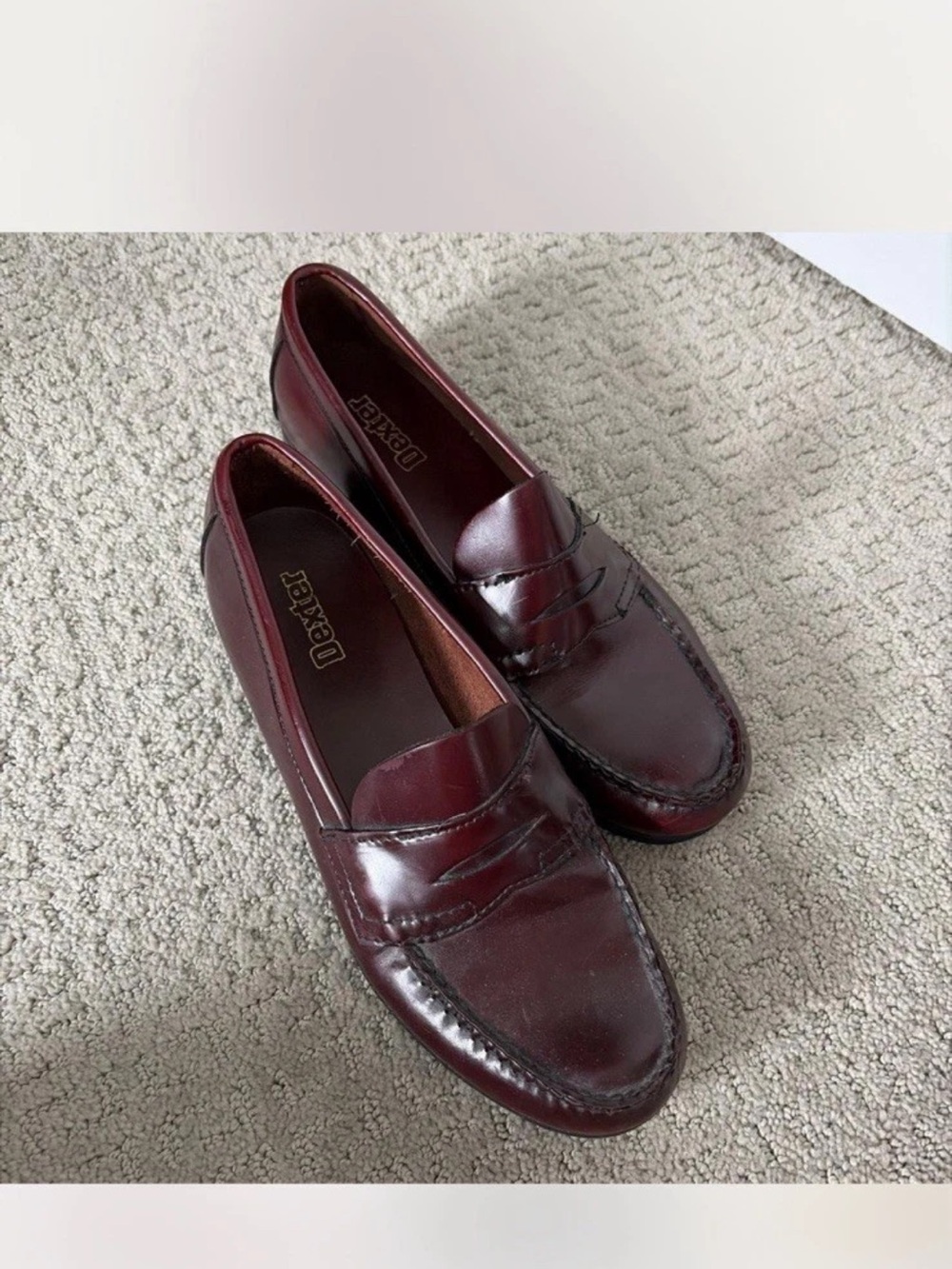 Vintage Dexter Burgundy Leather Penny Loafers Women’s 9W Made in USA